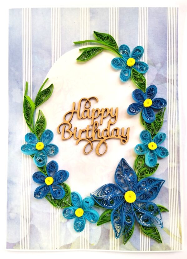 IMG_20211128_122930 Sparkling Blue Quilled Flowers Birthday card