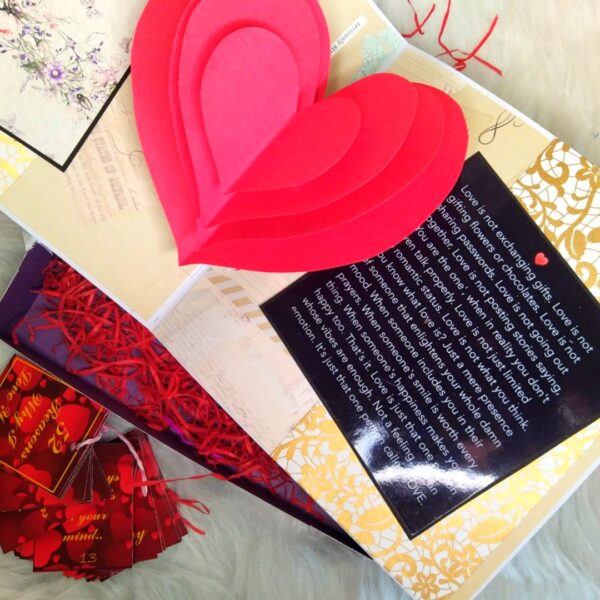 IMG_20230218_151642 Pop up heart card in a box with 50 reasons of love