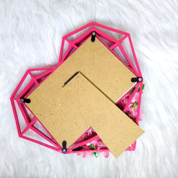 IMG_20230318_151151 Quilled Heart Shaped Photo frame - Pink