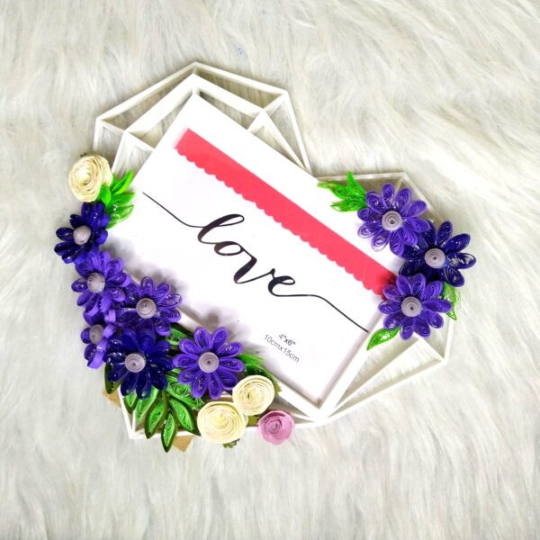 IMG_20230318_151223 Quilled Heart Shaped Photo frame - Purple