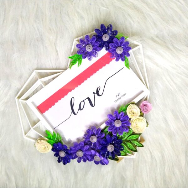 IMG_20230318_151233 Quilled Heart Shaped Photo frame - Purple