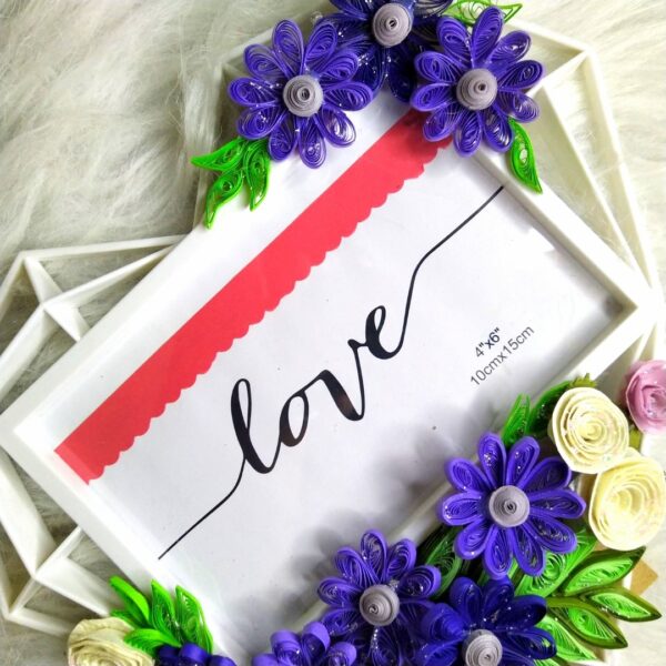 IMG_20230318_151332 Quilled Heart Shaped Photo frame - Purple