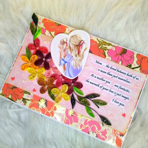 Sparkling Flower Garland Mothers Day Handmade Card image