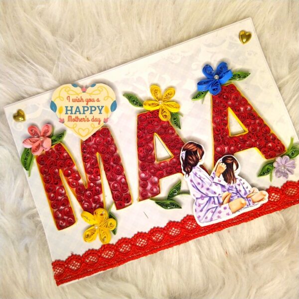 Maa Quilled Mothers Day Greeting Card image Maa Quilled Mothers Day Greeting Card image