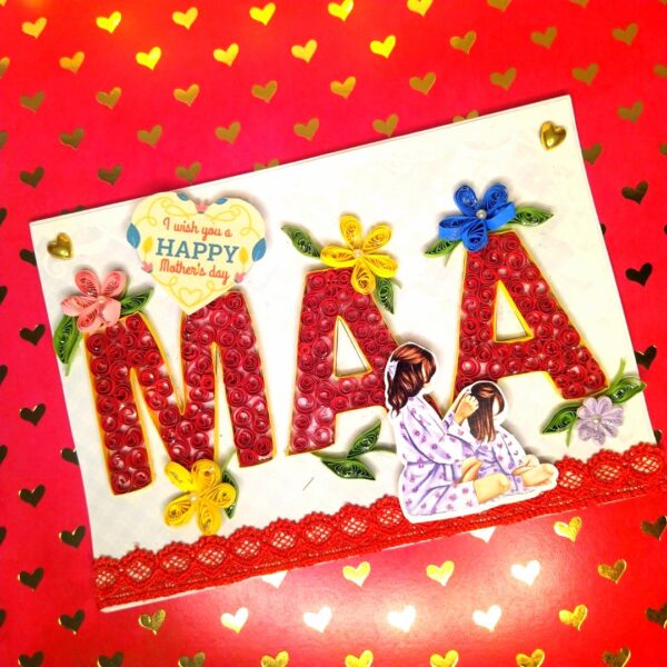 Maa Quilled Mothers Day Greeting Card image Maa Quilled Mothers Day Greeting Card image
