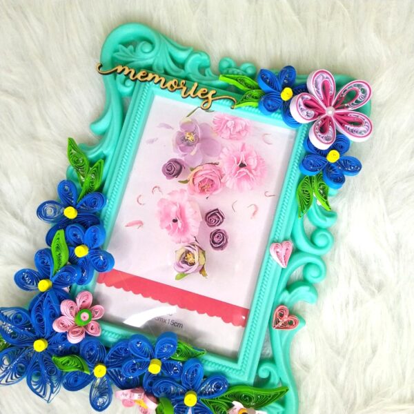 IMG_20230716_123454 Blue Quilled Flowers Photo Frame - 4x6 inch photo