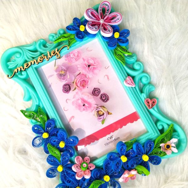 IMG_20230716_123509 Blue Quilled Flowers Photo Frame - 4x6 inch photo