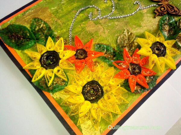 Mixed Media Green Themed Quilled Greeting Card Cum Scrapbook image Mixed Media Green Themed Quilled Greeting Card Cum Scrapbook image
