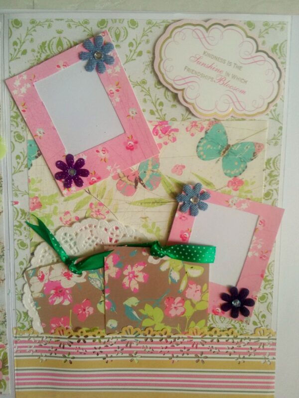 Mixed Media Green Themed Quilled Greeting Card Cum Scrapbook image Mixed Media Green Themed Quilled Greeting Card Cum Scrapbook image