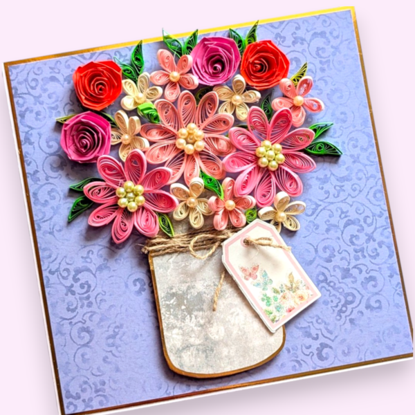 MOTHER-CARD-2-Photoroom Pink Bouquet Quilled flowers greeting card