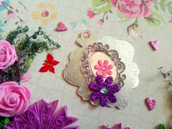 Purple Themed Variety Quilled Flowers Greeting Card image Purple Themed Variety Quilled Flowers Greeting Card image