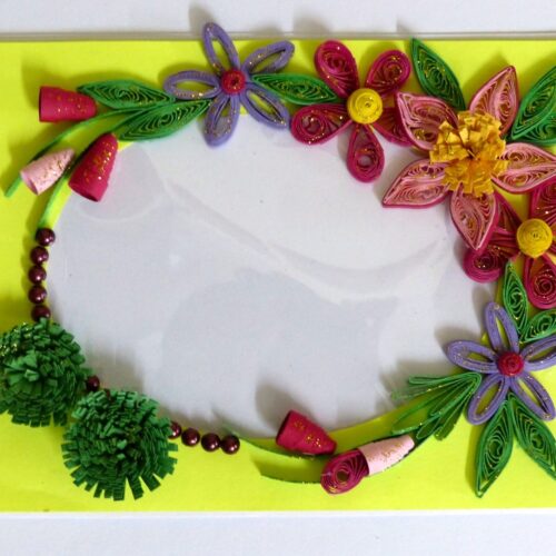 Awesome Bright Yellow Photo Frame Greeting Card image