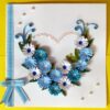 All Blues Heart With A Paper Ribbon Greeting Card image All Blues Heart With A Paper Ribbon Greeting Card image