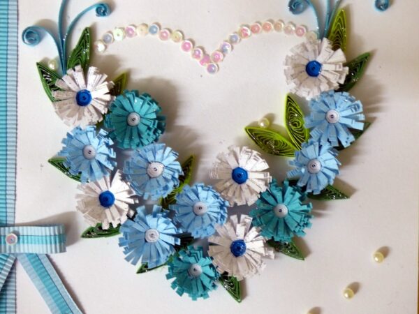 All Blues Heart With A Paper Ribbon Greeting Card image All Blues Heart With A Paper Ribbon Greeting Card image