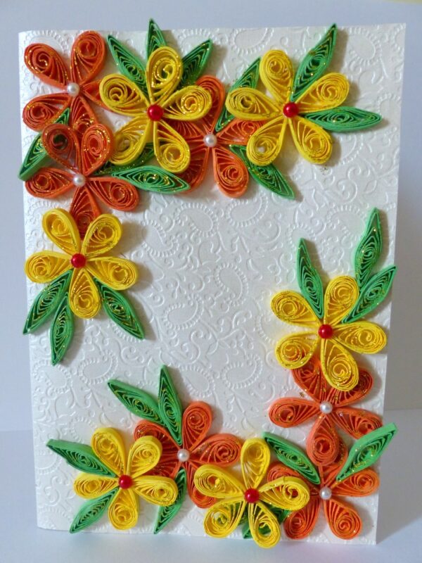 Beautiful Yellow And Orange Flowers Greeting Card image Beautiful Yellow And Orange Flowers Greeting Card image