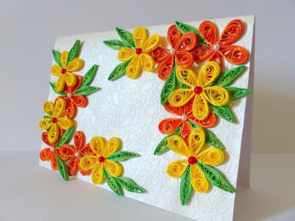 Beautiful Yellow And Orange Flowers Greeting Card image Beautiful Yellow And Orange Flowers Greeting Card image