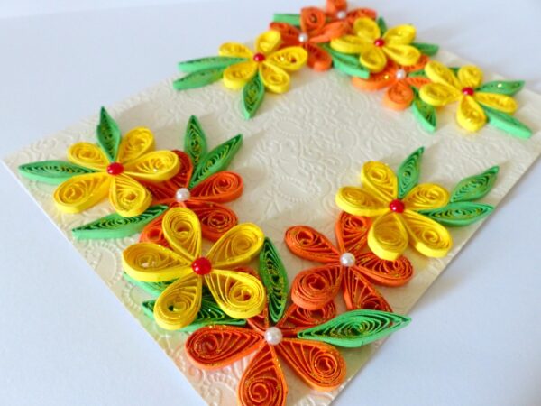 Beautiful Yellow And Orange Flowers Greeting Card image Beautiful Yellow And Orange Flowers Greeting Card image