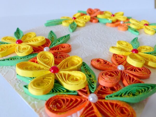 Beautiful Yellow And Orange Flowers Greeting Card image Beautiful Yellow And Orange Flowers Greeting Card image