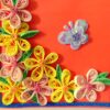 Beautiful Yellow And Pink Flowers On Red Greeting Card image Beautiful Yellow And Pink Flowers On Red Greeting Card image