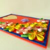 Beautiful Yellow And Pink Flowers On Red Greeting Card image Beautiful Yellow And Pink Flowers On Red Greeting Card image