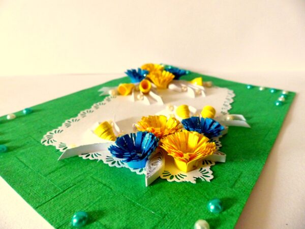 Sweet Blue and Yellow Flowers Greeting Card image Sweet Blue and Yellow Flowers Greeting Card image