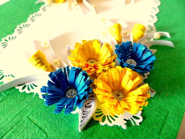 Sweet Blue and Yellow Flowers Greeting Card image Sweet Blue and Yellow Flowers Greeting Card image