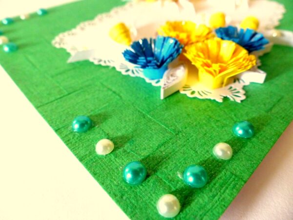 Sweet Blue and Yellow Flowers Greeting Card image Sweet Blue and Yellow Flowers Greeting Card image
