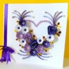Purple Flowers and Roses In Heart Greeting Card image Purple Flowers and Roses In Heart Greeting Card image