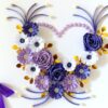 Purple Flowers and Roses In Heart Greeting Card image Purple Flowers and Roses In Heart Greeting Card image