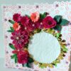 Paper Lace Border Pink Variety Flowers Greeting Card image Paper Lace Border Pink Variety Flowers Greeting Card image
