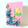Blue and White Flowers with Candles Greeting Card image Blue and White Flowers with Candles Greeting Card image