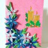 Blue and White Flowers with Candles Greeting Card image Blue and White Flowers with Candles Greeting Card image