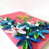 Blue and White Flowers with Candles Greeting Card image Blue and White Flowers with Candles Greeting Card image