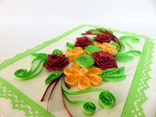 Green Theme Flower Bunch with Roses Greeting Card image Green Theme Flower Bunch with Roses Greeting Card image