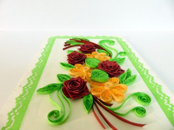 Green Theme Flower Bunch with Roses Greeting Card image Green Theme Flower Bunch with Roses Greeting Card image