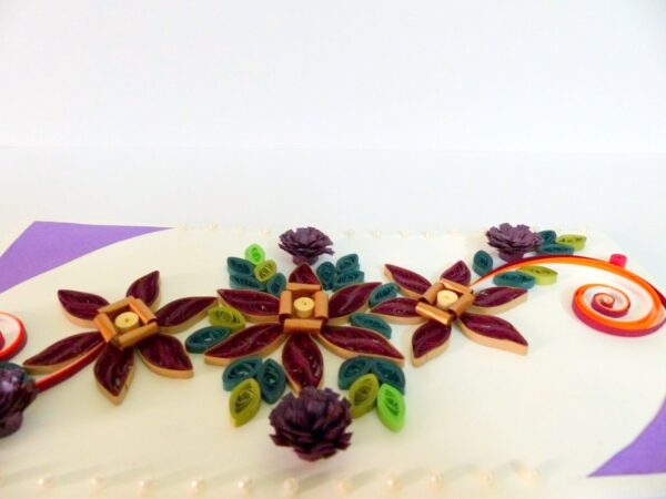 Beautiful Purple Flowers With Beads Greeting Card image Beautiful Purple Flowers With Beads Greeting Card image