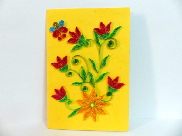 Yellow Themed Red Wildflowers Greeting Card image Yellow Themed Red Wildflowers Greeting Card image