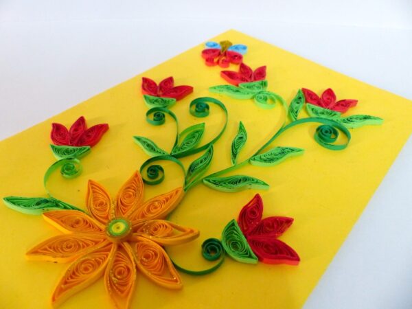 Yellow Themed Red Wildflowers Greeting Card image Yellow Themed Red Wildflowers Greeting Card image