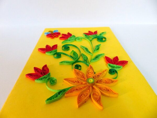 Yellow Themed Red Wildflowers Greeting Card image Yellow Themed Red Wildflowers Greeting Card image