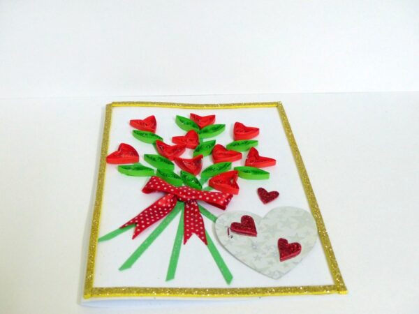 Glittering Love Hearts Bouquet Greeting card image Glittering Love Hearts Bouquet Greeting card image