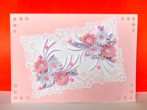 Sweet Pink and White Flowers Greeting Card image Sweet Pink and White Flowers Greeting Card image