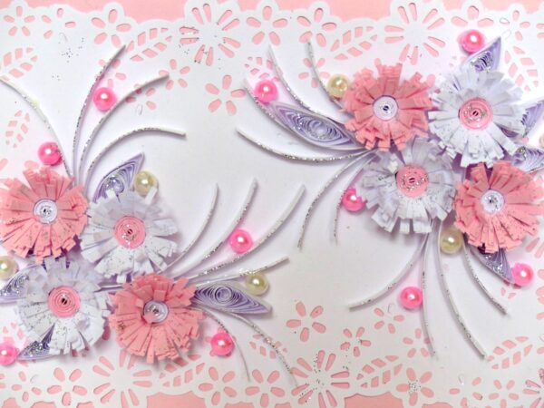 Sweet Pink and White Flowers Greeting Card image Sweet Pink and White Flowers Greeting Card image