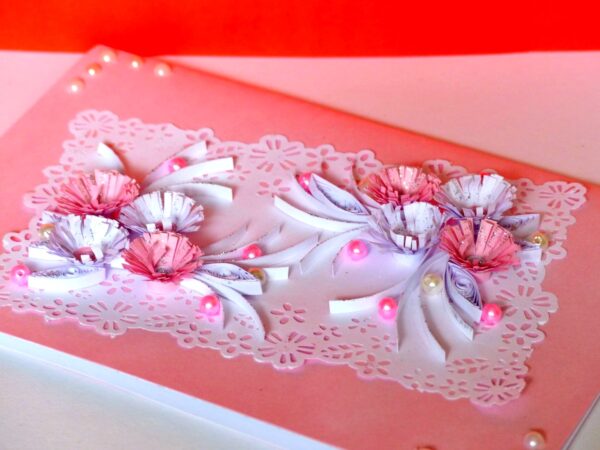 Sweet Pink and White Flowers Greeting Card image Sweet Pink and White Flowers Greeting Card image