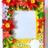 Bright Yellow Base With Red Orange Flowers Greeting Card image Bright Yellow Base With Red Orange Flowers Greeting Card image