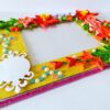 Bright Yellow Base With Red Orange Flowers Greeting Card image Bright Yellow Base With Red Orange Flowers Greeting Card image