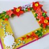 Bright Yellow Base With Red Orange Flowers Greeting Card image Bright Yellow Base With Red Orange Flowers Greeting Card image
