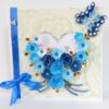Blue Multiple Flowers in Heart Greeting Card image Blue Multiple Flowers in Heart Greeting Card image