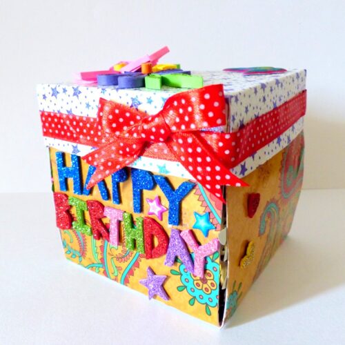 Quilled Birthday Explosion Box Greeting Card image