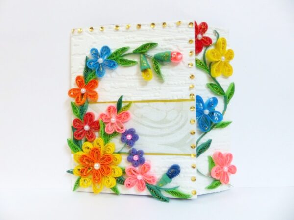 Multicolor Flowers Mini Scrapbook Greeting Card image Multicolor Flowers Mini Scrapbook Greeting Card image