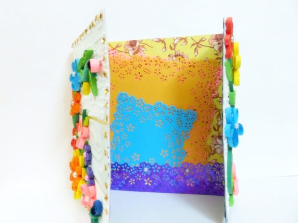 Multicolor Flowers Mini Scrapbook Greeting Card image Multicolor Flowers Mini Scrapbook Greeting Card image